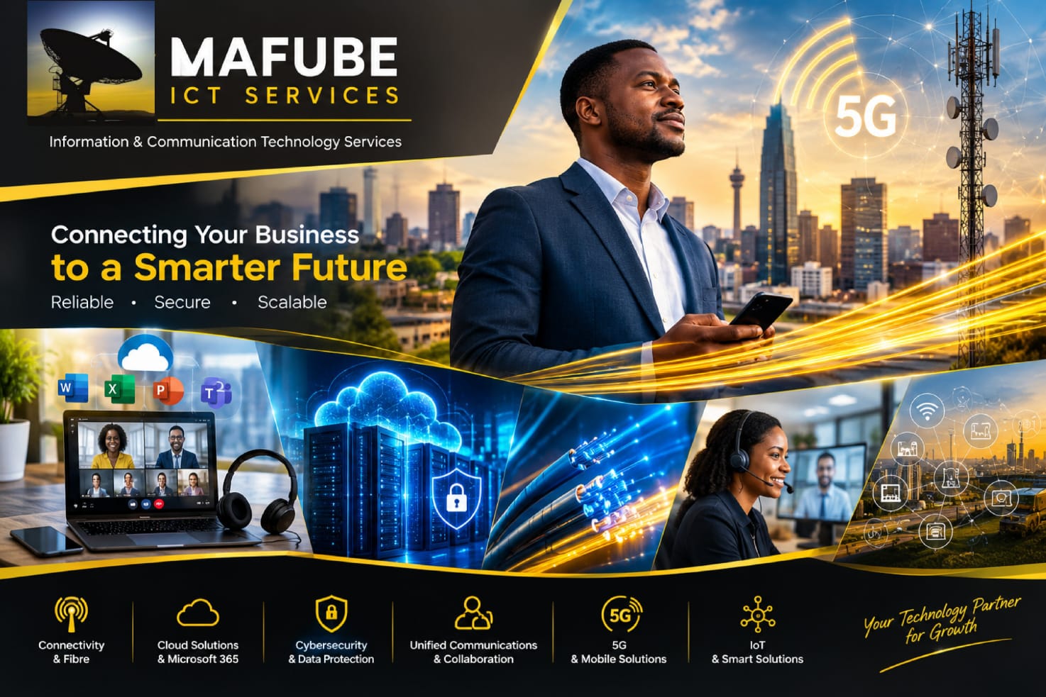 Mafube ICT Services providing connectivity, cloud, cybersecurity, unified communications, 5G and IoT solutions